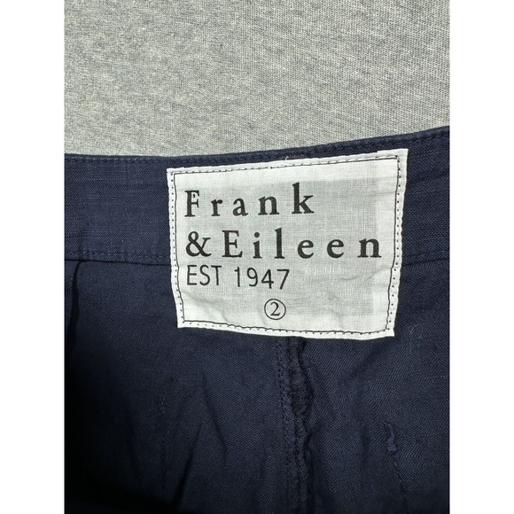 Frank & Eileen $298 Kinsale Italian Performance Linen Flax Size 2 - Navy Blue - Picture 3 of 14